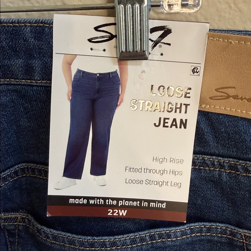 NWT Size 22W, Seven7 Loose Straight Jeans in “Confident”